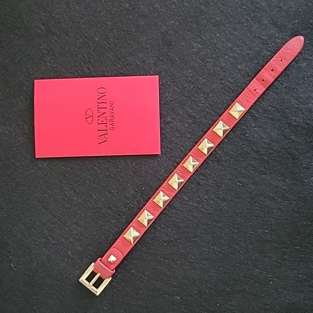 VALENTINO Rockstud Leather Bracelet